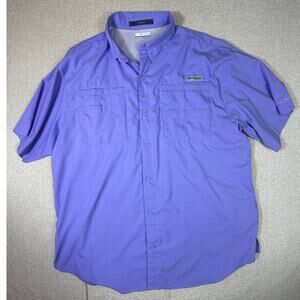 Columbia Men's XL Purple Tamiami Vented Fishing Button Front Short Sleeve Shirt